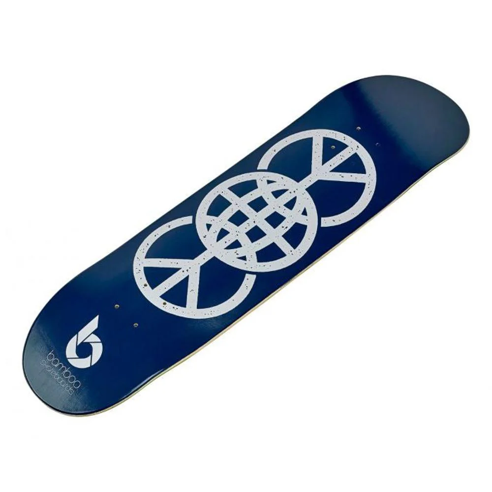 Blue World Peace Graphic Bamboo Skateboard - Image 3