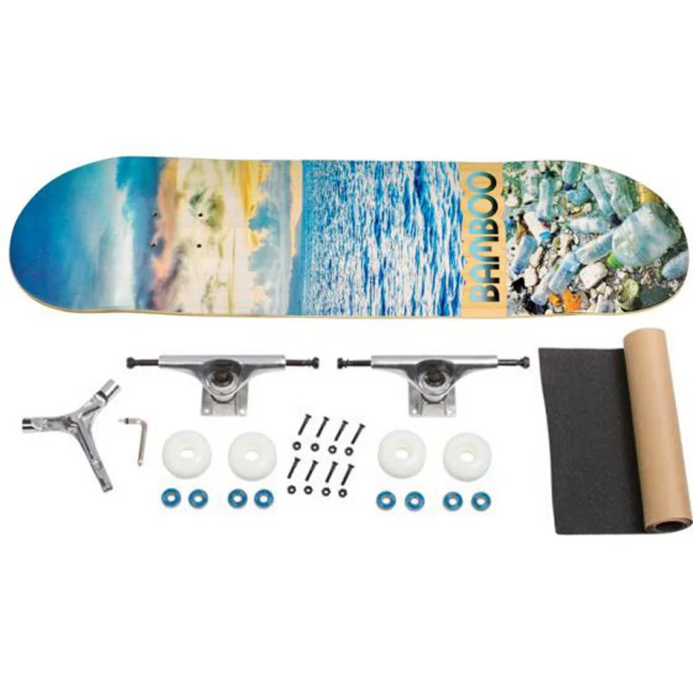 Ocean Disaster Graphic Bamboo Skateboard - Image 6